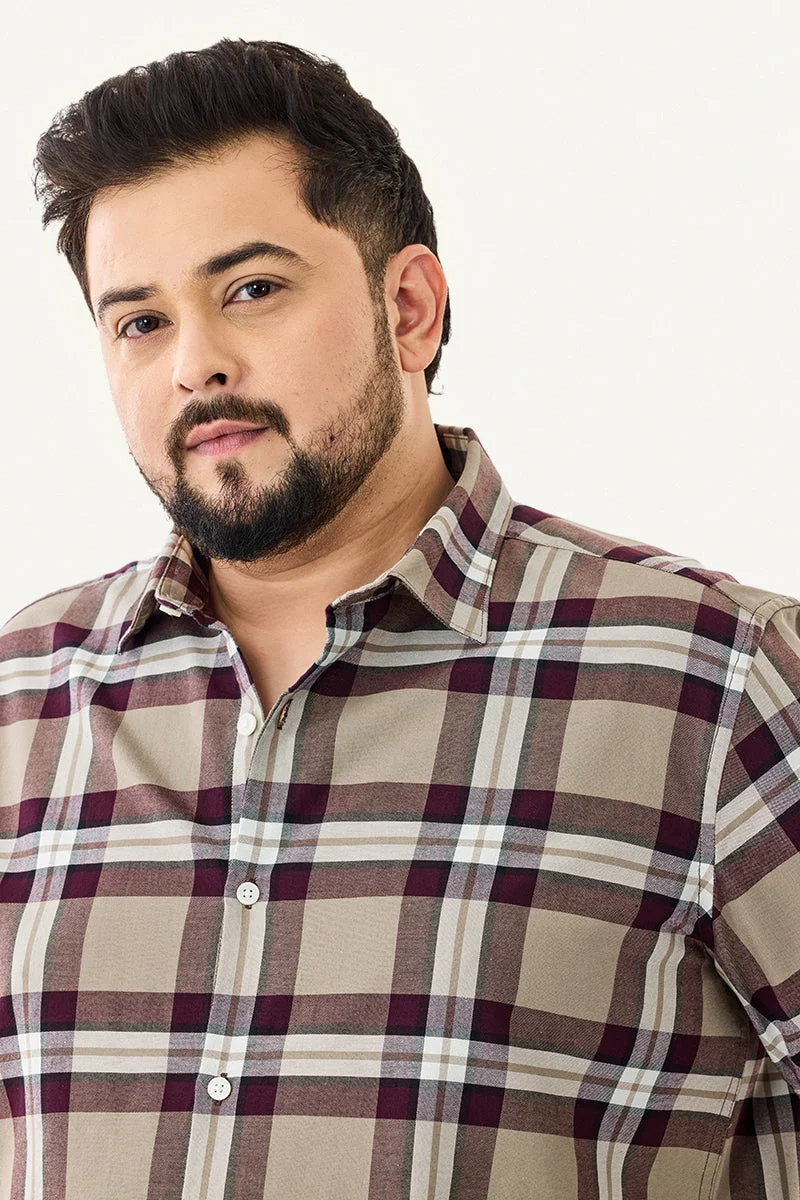 SNITCH 100% Cotton Checks Plus Size Shirt