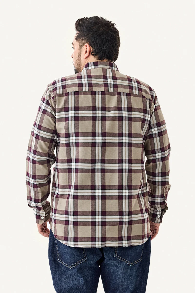 SNITCH 100% Cotton Checks Plus Size Shirt