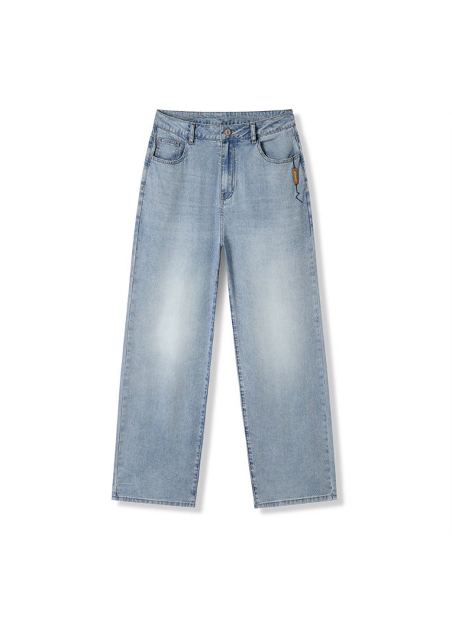 Men's Clothing Tencel Lyocell Jeans Summer New Arrival Style Loose Draped Straight Leg Pants