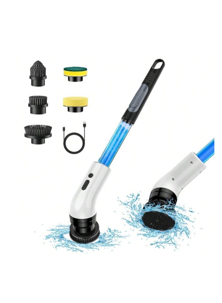 Raxoom Cordless Electric Spin Scrubber Cleaning Brush Scrubber for Home 400RPM Mins-8 Replaceable Brush Heads 90Mins Work Time 3 Adjustable Size 2 Speeds for Bathroom Shower Bathtub Glass Car - Image 1