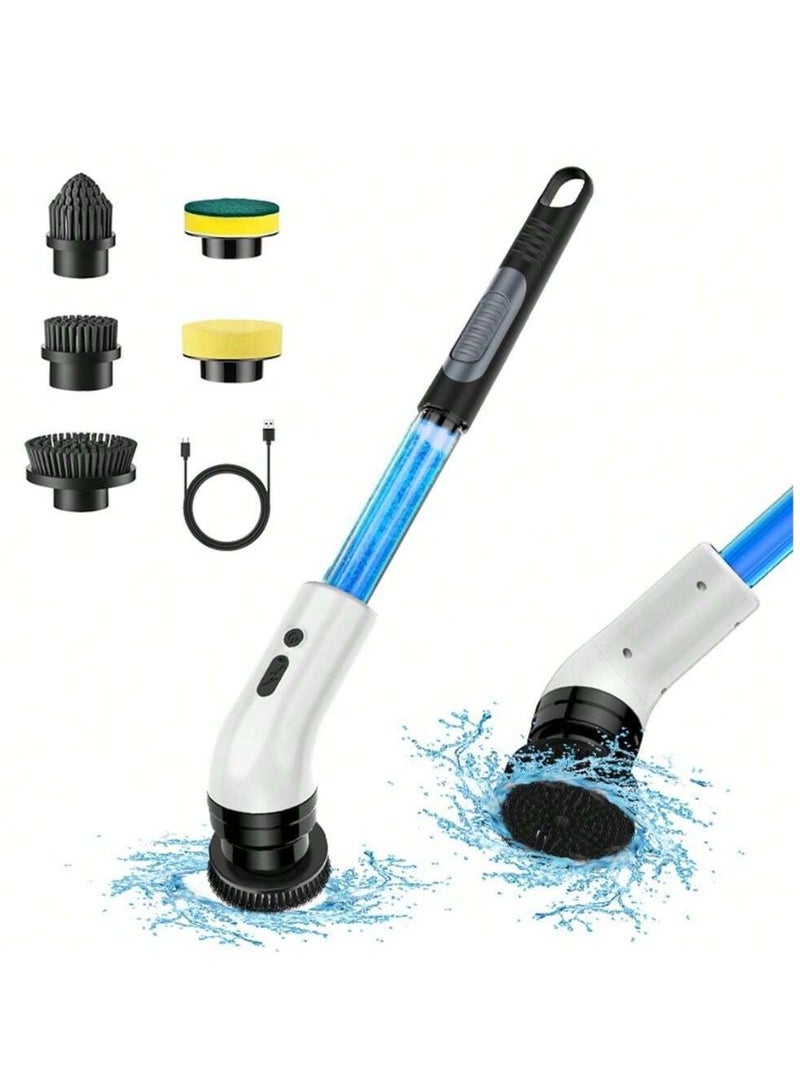 Raxoom Cordless Electric Spin Scrubber Cleaning Brush Scrubber for Home 400RPM Mins-8 Replaceable Brush Heads 90Mins Work Time 3 Adjustable Size 2 Speeds for Bathroom Shower Bathtub Glass Car - Image 3