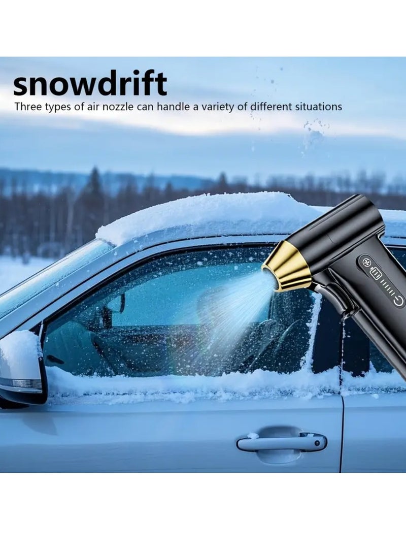 مروحة يدوية توربو 130,000 دورة في الدقيقة - منفاخ تبريد محمول قابل لإعادة الشحن مع بطارية 5000 مللي أمبير في الساعة، مزيل للغبار/الثلج ومشعل فحم للشواء للسيارة/الأنشطة الخارجية/لوحة المفاتيح - Image 3