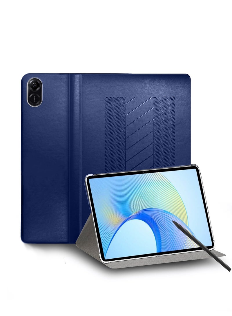 بيتر غطاء حماية كلاسيكي ثلاثي الطي من جلد البولي يوريثان لهاتف Honor Pad X9 مقاس 11.5 بوصة 2023 باللون الأزرق الداكن - Image 1