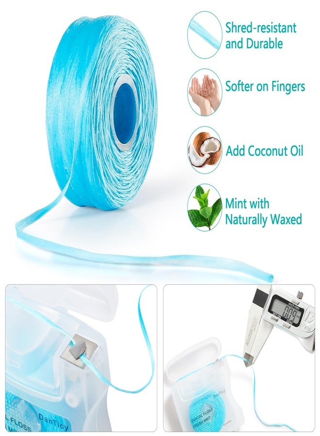 DanTicy Coconut-Oil Infused Woven Dental Floss,Deep Clean Natural Vegetable Waxed Floss,Extra Wide Cleaning and Slides Smoothly & Easily,PFAS Free | Mint Flavored(33 Yds x 2 Unit) - Image 4