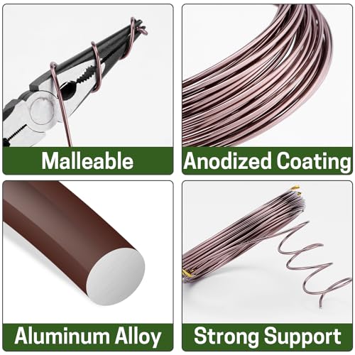 ZELARMAN Bonsai Training Wire Set of 4, Total 128 Feet (32 Feet Each Size) 3 Size - 1.0MM, 1.5MM, 2.0MM, Corrosion and Rust Resistant (with Bonsai Wire Cutter) - Image 3
