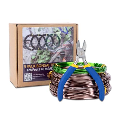 ZELARMAN Bonsai Training Wire Set of 4, Total 128 Feet (32 Feet Each Size) 3 Size - 1.0MM, 1.5MM, 2.0MM, Corrosion and Rust Resistant (with Bonsai Wire Cutter) - Image 1