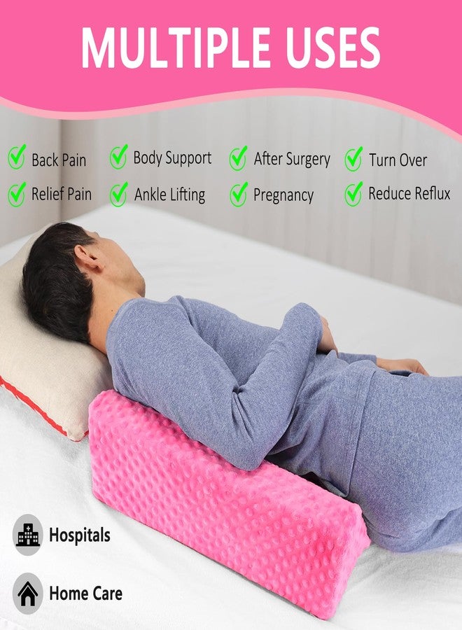 Jacobable Wedge Pillow for Side Sleeping, Body Positioning Foam Wedge Pillow, Side Wedge Pillow for Sleeping Non-Slip Back Positioning Pillow for Bed Sores Wedge (Pink) - Image 3