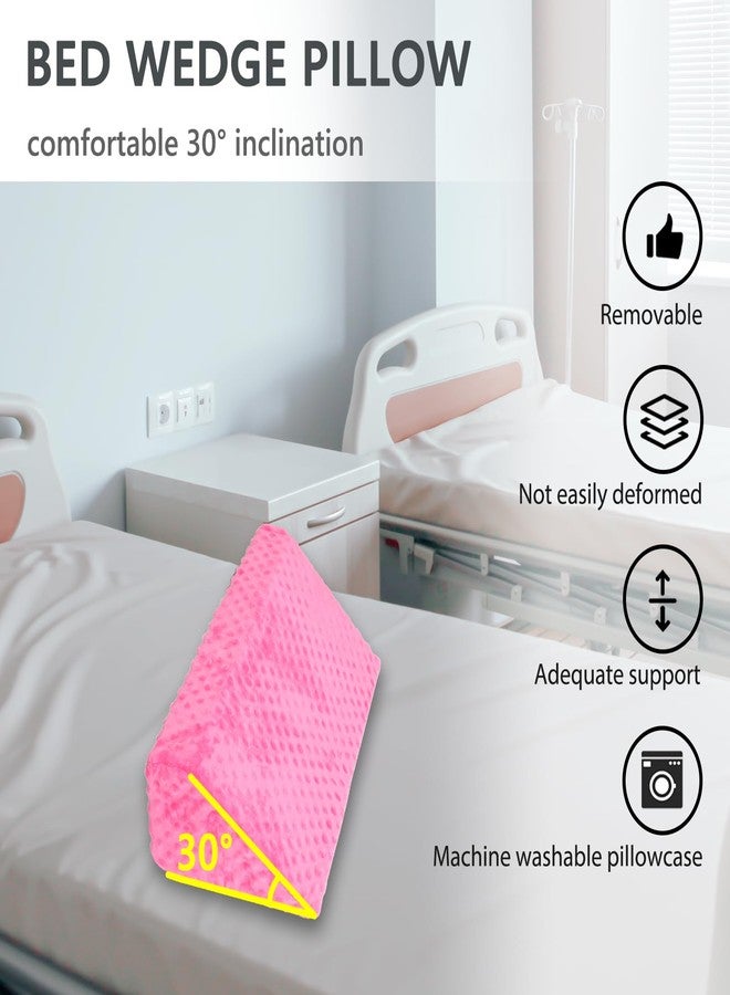 Jacobable Wedge Pillow for Side Sleeping, Body Positioning Foam Wedge Pillow, Side Wedge Pillow for Sleeping Non-Slip Back Positioning Pillow for Bed Sores Wedge (Pink) - Image 2