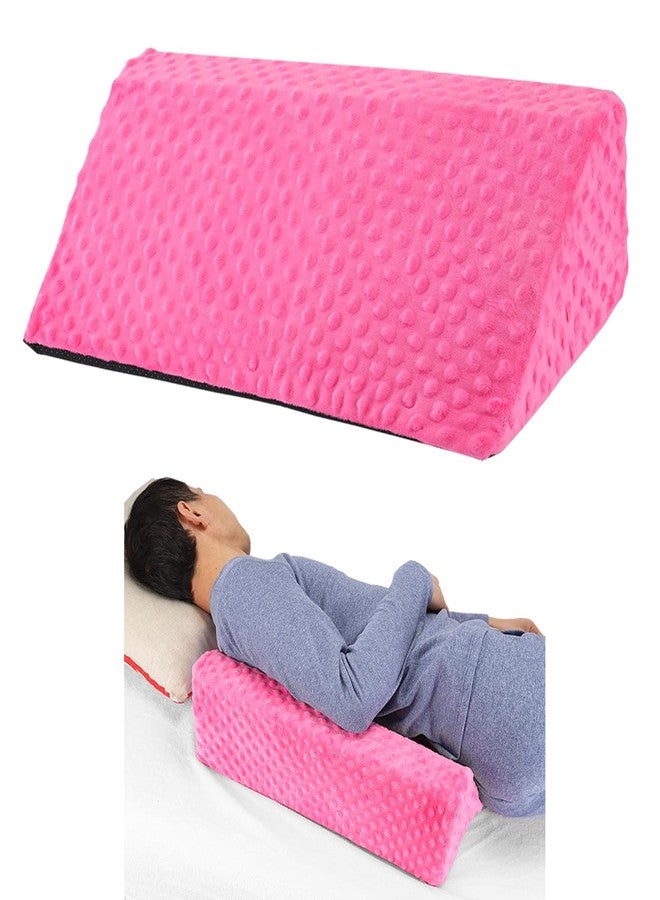 Jacobable Wedge Pillow for Side Sleeping, Body Positioning Foam Wedge Pillow, Side Wedge Pillow for Sleeping Non-Slip Back Positioning Pillow for Bed Sores Wedge (Pink) - Image 1