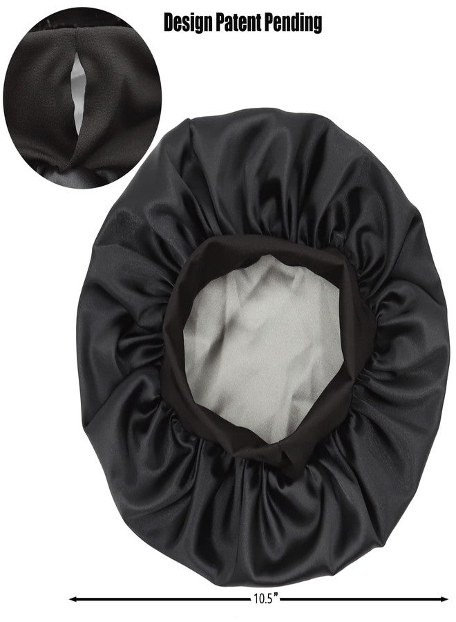 SENGTERM Kids Satin Bonnet Double Layer Wide Elastic Band Sleep Cap Hair Bonnet Silky Night Cap for Girls Toddler Child - Image 2