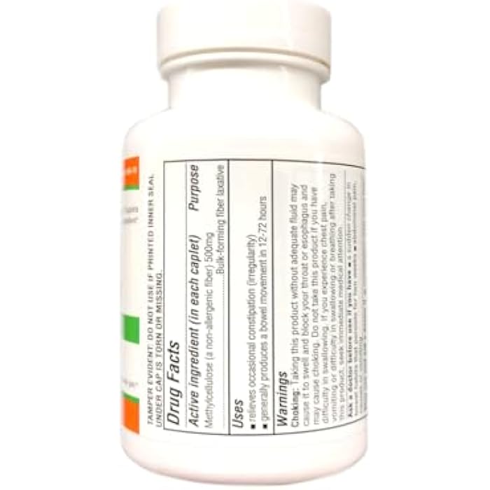 Quality Choice Fiber Therapy for Regularity Methylcellulose 500 mg 100 Caplets Pack of 3 - Image 3