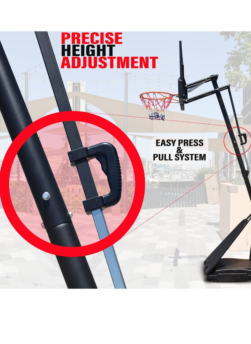 SkyLand Basketball Hoop Stand Set With Adjustable Height Of 8-10 ft For Adults , 44" Shatterproof Acrylic Backboard | Shooting Hoop With Wheels For Basketball Sports Indoor/Outdoor  - Image 2