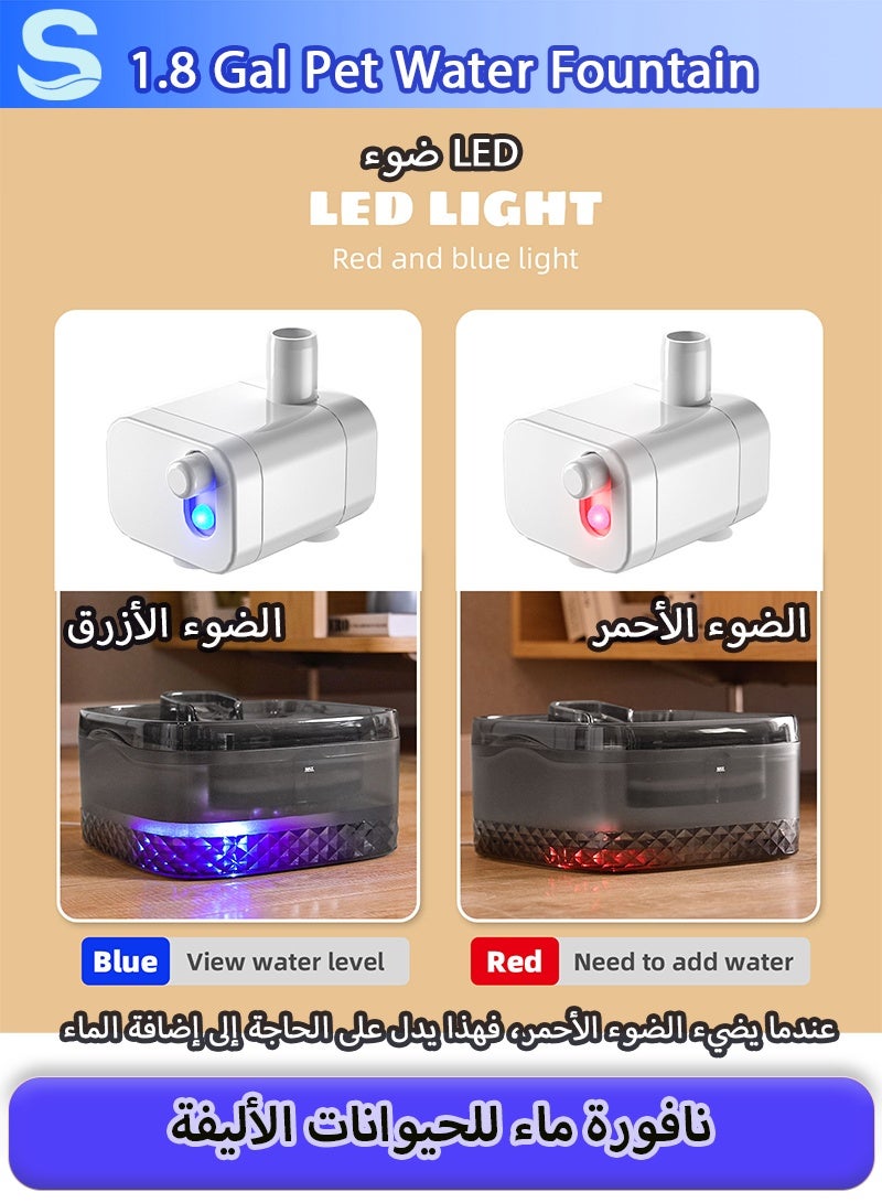 Serinovia Dog Water Fountain for Large Dogs, 230oz/1.8Gal/6.8L Large Automatic Pet Water Dispenser, Cat Water Fountain Dog Water Bowl Dispenser with Cleaning Tool & Replacement Filters, for S-L Dogs and Multi-Pet - Image 4