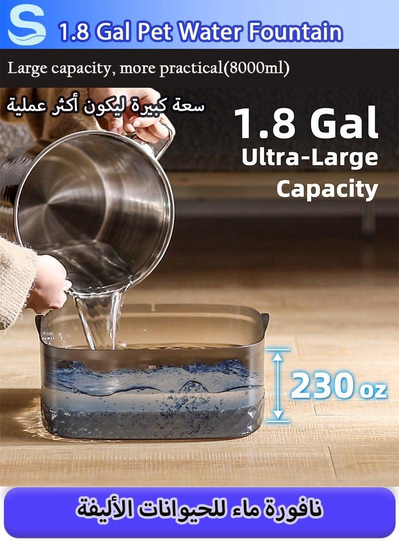 Serinovia Dog Water Fountain for Large Dogs, 230oz/1.8Gal/6.8L Large Automatic Pet Water Dispenser, Cat Water Fountain Dog Water Bowl Dispenser with Cleaning Tool & Replacement Filters, for S-L Dogs and Multi-Pet - Image 2