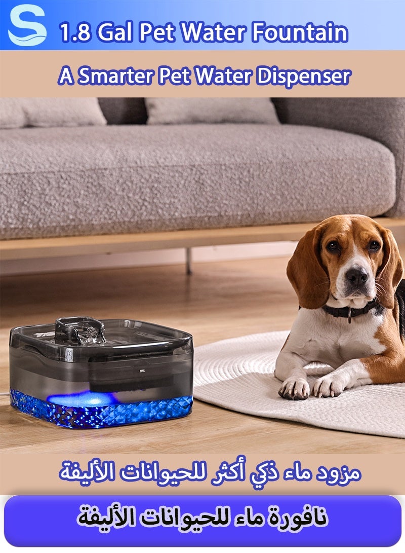 Serinovia Dog Water Fountain for Large Dogs, 230oz/1.8Gal/6.8L Large Automatic Pet Water Dispenser, Cat Water Fountain Dog Water Bowl Dispenser with Cleaning Tool & Replacement Filters, for S-L Dogs and Multi-Pet - Image 5