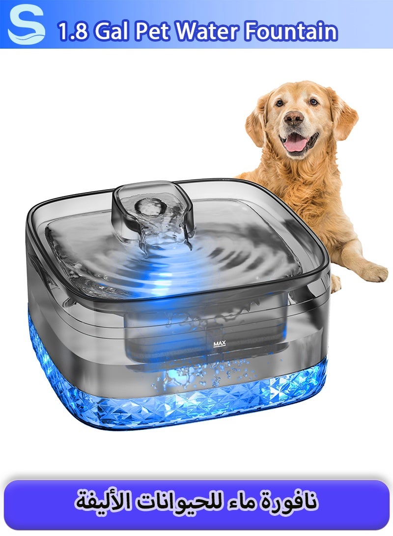 Serinovia Dog Water Fountain for Large Dogs, 230oz/1.8Gal/6.8L Large Automatic Pet Water Dispenser, Cat Water Fountain Dog Water Bowl Dispenser with Cleaning Tool & Replacement Filters, for S-L Dogs and Multi-Pet - Image 1