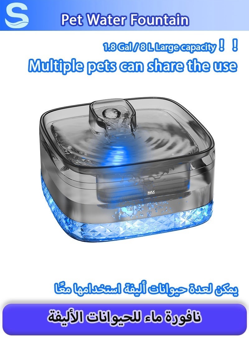 سيرينوفيا نافورة ماء للحيوانات الأليفة - وعاء ماء تلقائي للكلاب والقطط - سعة كبيرة 6.8 لتر - للكلاب الكبيرة والعائلات متعددة الحيوانات - يعمل بهدوء - مع فلاتر بديلة وأداة تنظيف - Image 1