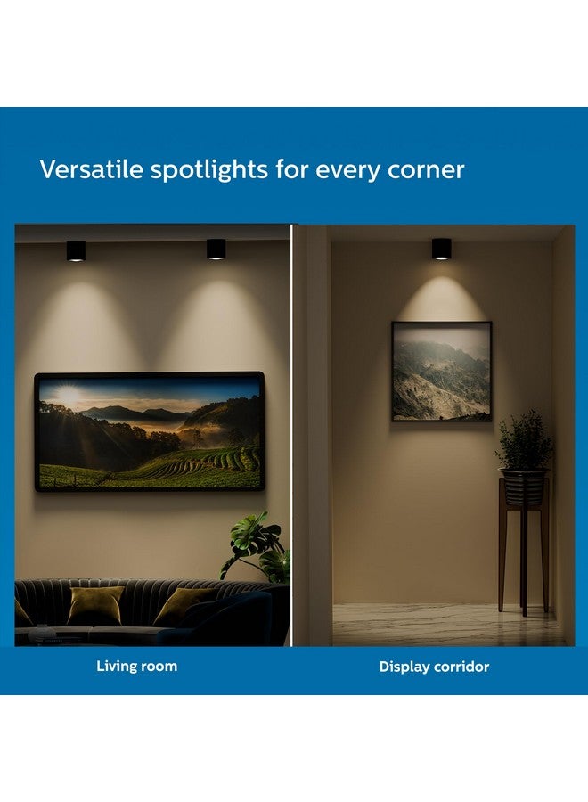 PHILIPS 6W Surface Mounted LED Spot Light | Synthetic Cylindrical COB Spot Down Light for Home & Decoration | Light Color: Warm White | Pack of 2 - Image 5