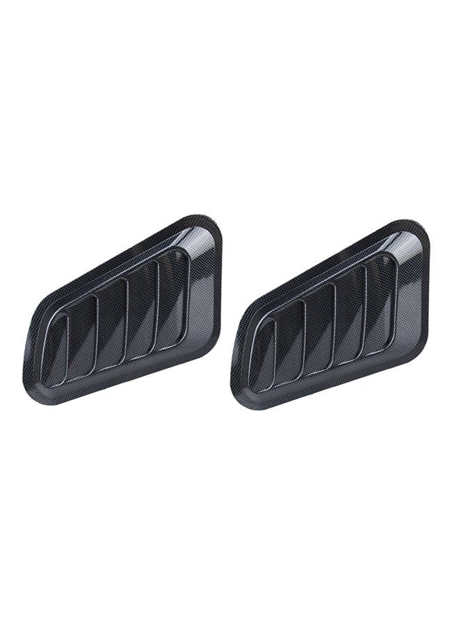NIBEMINENT 2-Piece Car Auto Carbon Fiber Texture Decorative Air Flow Intake Scoop Turbo Bonnet Vent Cover Hood