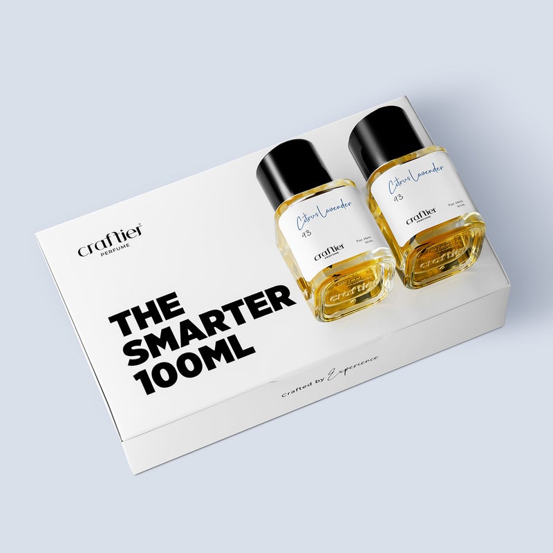 Craftier Perfume CITRUS LAVENDER - Inspired of-212 Men, Eau De Parfum For Men - SMART 100 (2 x 50ml) - Image 1