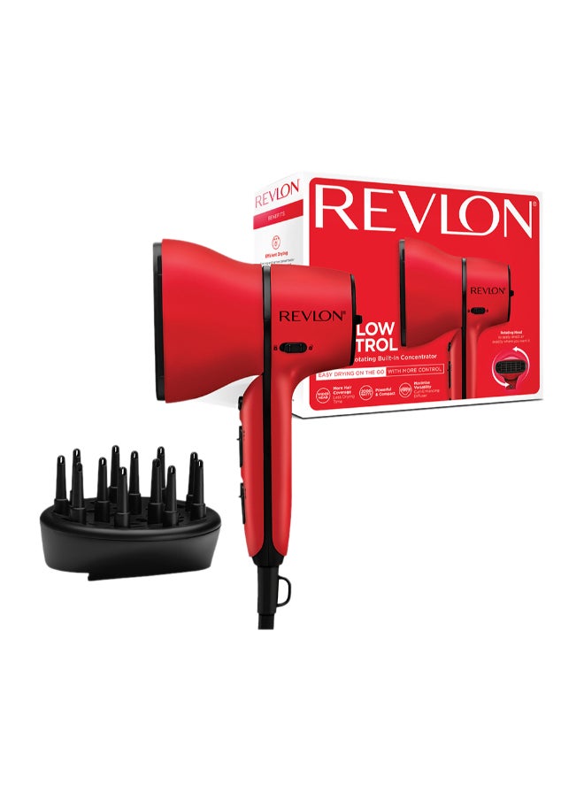 Revlon Airflow Control Hair Dryer 2000W Wider Head 90 Degrees Rotating Removable End Cap 3 Heat 2 Speed And Cool Shot  - Image 1
