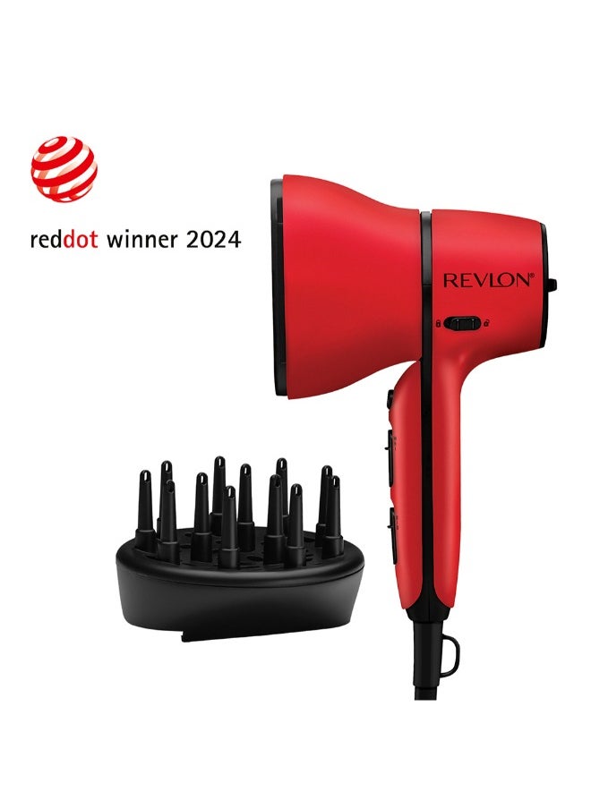Revlon - Airflow Control Hair Dryer 2000W Wider Head 90 Degrees Rotating Removable End Cap 3 Heat 2 Speed And Cool Shot - Image 1