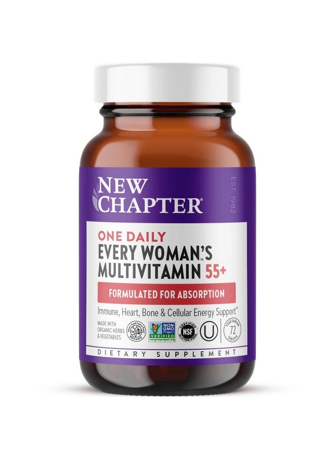 New Chapter Women's Multivitamin 50 Plus for Cellular Energy, Heart & Immune Support with 20+ Nutrients + Astaxanthin - Every Woman's One Daily 55+, Gentle on The Stomach, 72 Count - Image 1