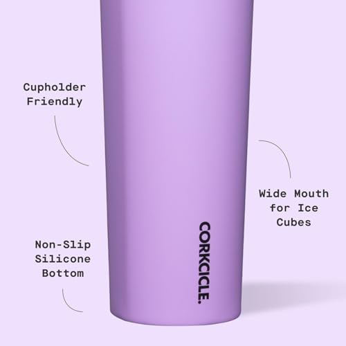 Corkcicle Sport Canteen - Keeps Drinks Cold 25 Hours - Stainless Steel Water Bottle - Triple-Insulated - Spill-Proof - Summer Drinkware Gift - Keeps Drinks Ice Cold - 20 oz - Sun-Soaked Lilac - Image 4