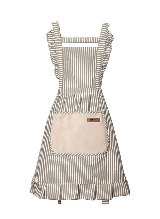 مرايل مطبخ قطنية للطهي، صدرية قابلة للتعديل، مريلة شيف ناعمة مخططة مع جيوب واسعة للرجال والنساء - Image 1