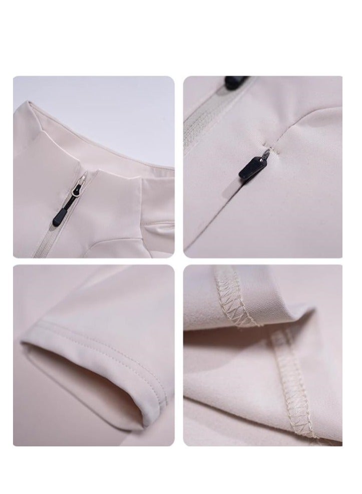 Men's Half Zipper Comfortable Long Sleeve Bottom Shirt Interior - Image 4