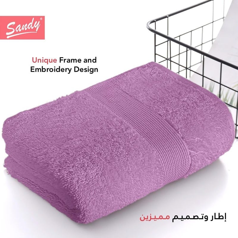 Premium Hotel Quality Bath Towel 100% Cotton Made in Egypt, Soft Quick Drying and Highly Absorbent (70x140 cm) - Lilac - Image 3