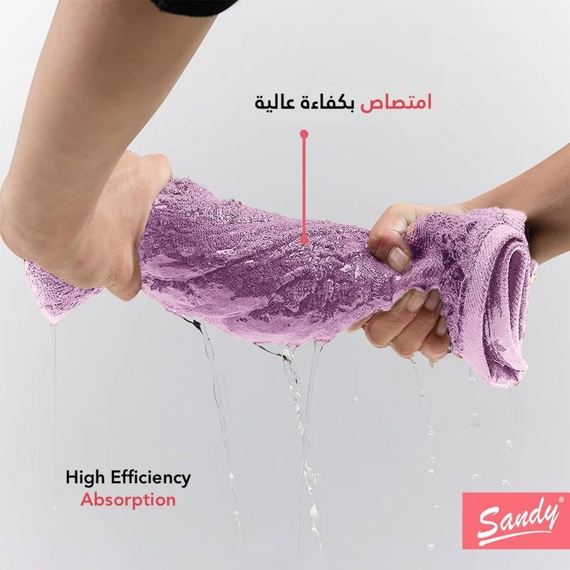 Premium Hotel Quality Bath Towel 100% Cotton Made in Egypt, Soft Quick Drying and Highly Absorbent (70x140 cm) - Lilac - Image 4