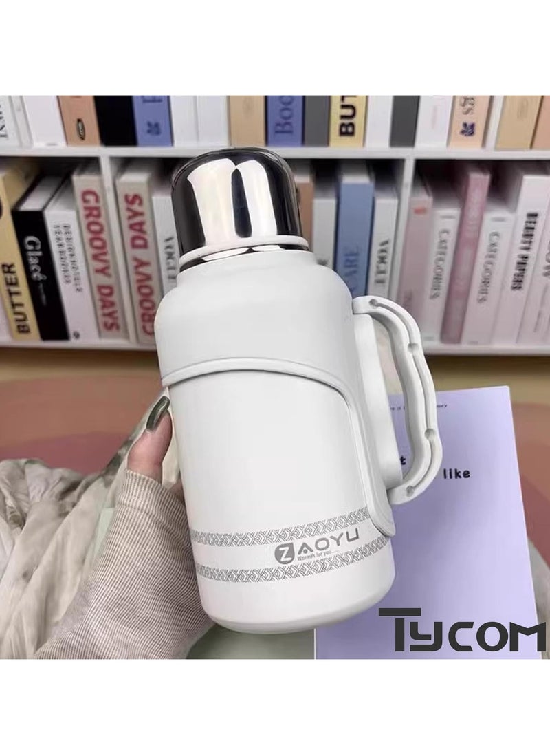 TYCOM - Thermal Insulated Water Bottle 1000 ML 316 Stainless Steel Double Wall Vacuum insulated Water Bottles for Hot Cold Water Gym Bottle Flask Bottle Side Handle - Image 1