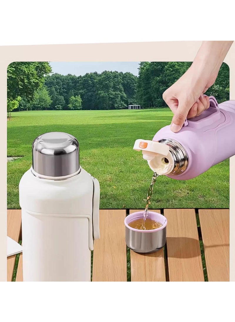 TYCOM - Thermal Insulated Water Bottle 1000 ML 316 Stainless Steel Double Wall Vacuum insulated Water Bottles for Hot Cold Water Gym Bottle Flask Bottle Side Handle - Image 1