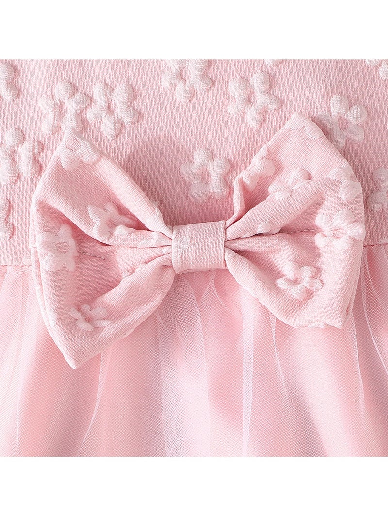 Pink Princess Dress with 3D Butterfly Accents, Puff Sleeves & Tulle Skirt for Girls 2–3Y – Perfect for Birthdays, Eid Celebrations, Mall Trips & Garden Adventures  - Image 5