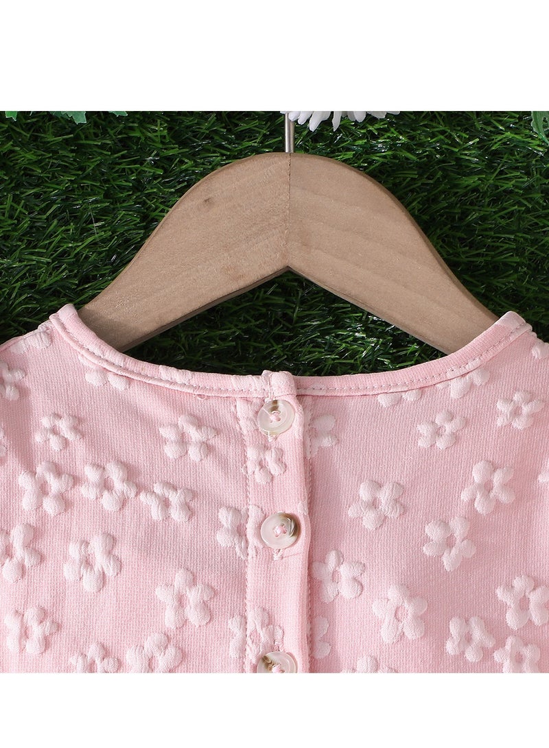 Pink Princess Dress with 3D Butterfly Accents, Puff Sleeves & Tulle Skirt for Girls 2–3Y – Perfect for Birthdays, Eid Celebrations, Mall Trips & Garden Adventures  - Image 3