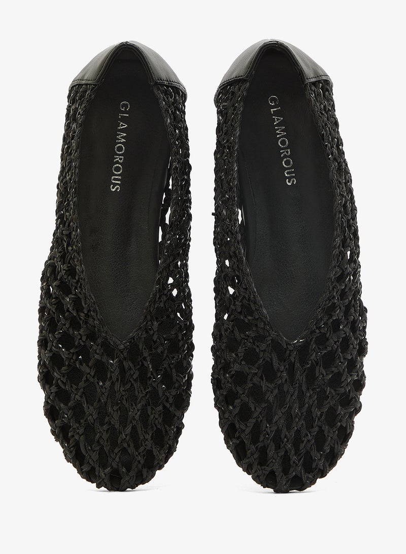 GLAMOROUS Woven Ballet Flats - Image 4