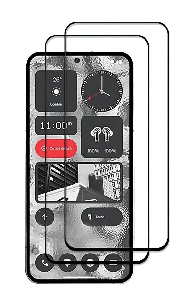 BORTONY Nothing Phone 2a Tempered Glass Full Adhesive Bubble-Free Anti Scratch HD Clear 2-Pack Full Coverage High Responsive Tempered Glass for Nothing Phone 2a - Image 1