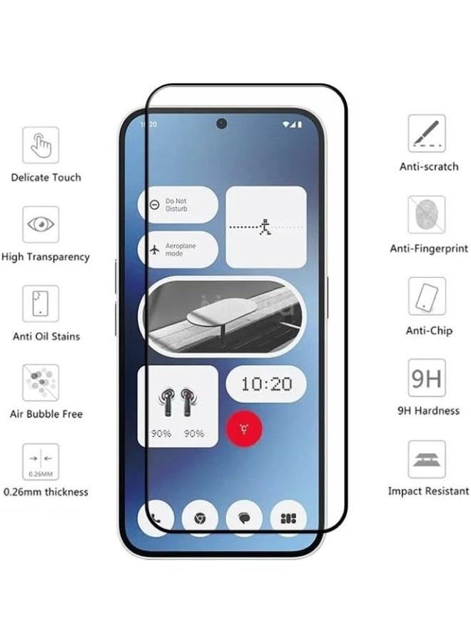 BORTONY Nothing Phone 2a Tempered Glass Full Adhesive Bubble-Free Anti Scratch HD Clear 2-Pack Full Coverage High Responsive Tempered Glass for Nothing Phone 2a - Image 2