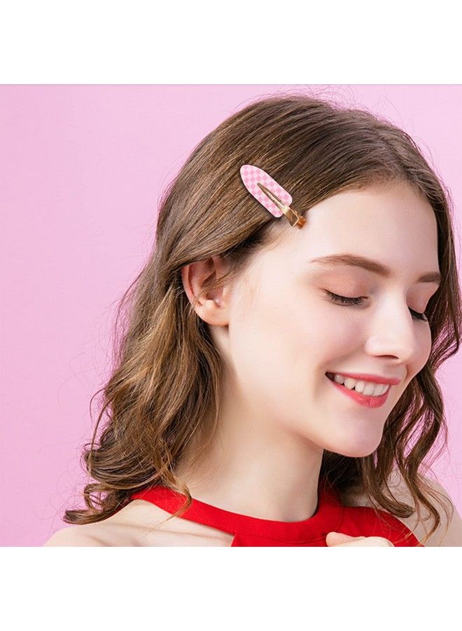 KesaPlan 9Pcs No Bend Hair Clips Checkerboard No Crease Hair Clips Curl Pins Acrylic Resin Flat Styling Clip Colorful Bang Seamless Duckbill Hair Barrette For Makeup Hairstyle Accessories For Women Girls - Image 3
