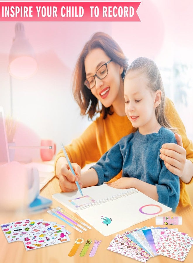 MEGUO مجموعة مجو DIY لدفتر الملاحظات للفتيات - مجموعة دفاتر ملاحظات مكونة من 50+ قطعة للفتيات المراهقات، مجموعة لوازم دفتر القصاصات، مجموعة فنون التدوين، هدية مثالية لعيد الميلاد أو عيد الميلاد للفتيات من 6 إلى 14 سنة - Image 5