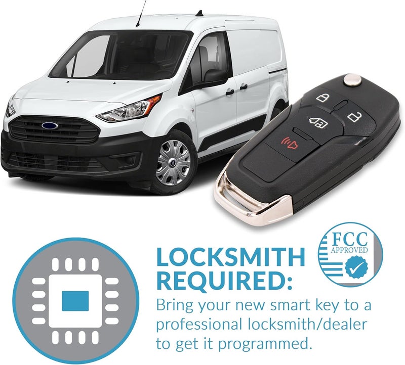 Keyless2Go Replacement 4 Button Remote Flip Key for Ford Transit - 2 Pack - Image 5