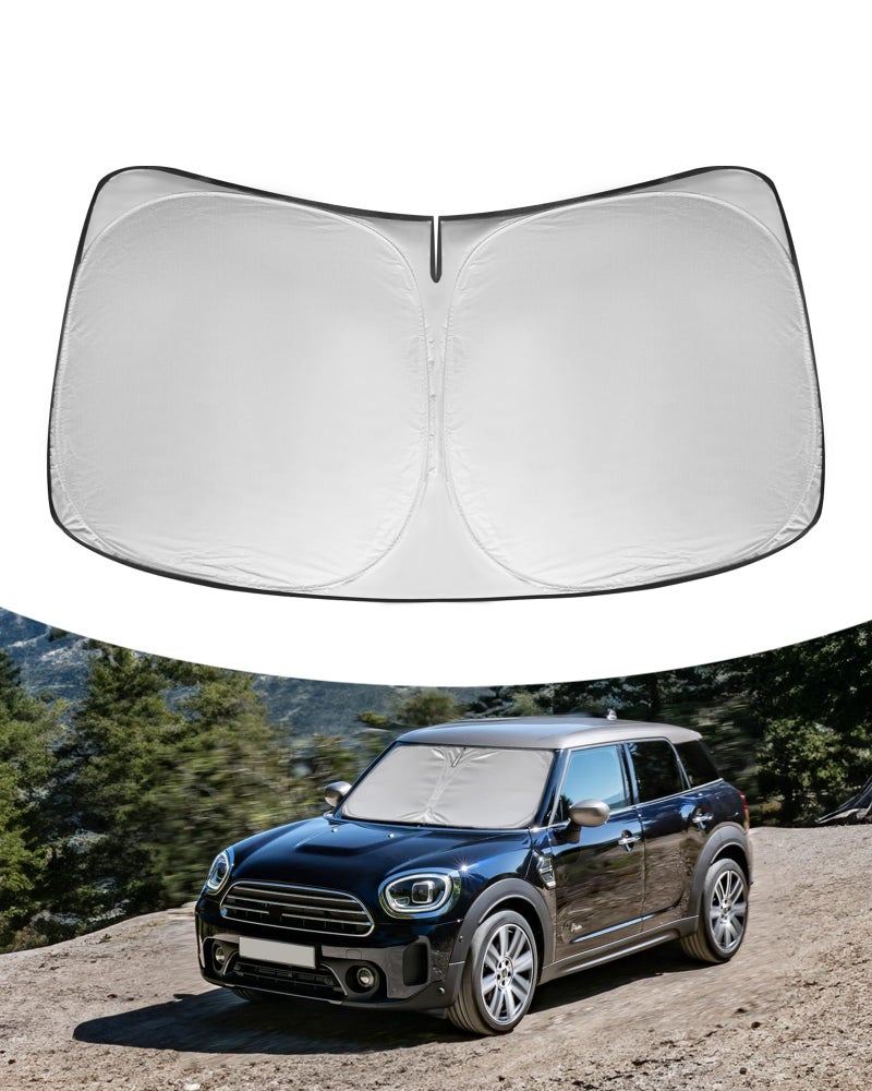Rogierra Windshield Sun Shade for BMW Mini Countryman Cooper F60 SUV 20172024 Accessories Foldable Front Window Sun Shade Shield Protector Silver