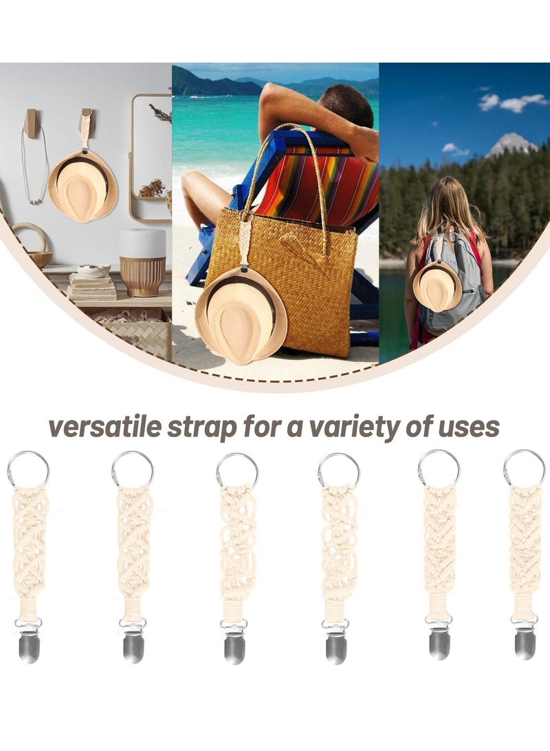 Travel Hat Clips Set for Adults and Kids Elastic Mitten Strap Clip Suitable Outdoor Accessory 6 Pcs Beige - Image 4