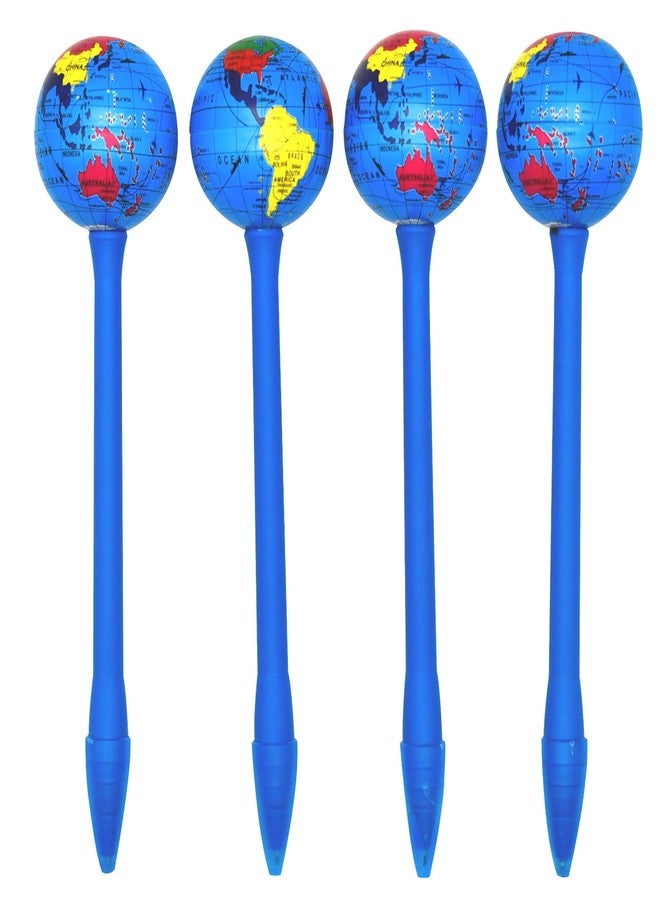 Lopenle 4PCS World Globe Pens Earth Shape Pen Tellurion Pen Novelty Ballpoint Pen 1.0MM Black Ink Earth Day Pens For Desk Decoration Accessories Stationery School Office - Image 1