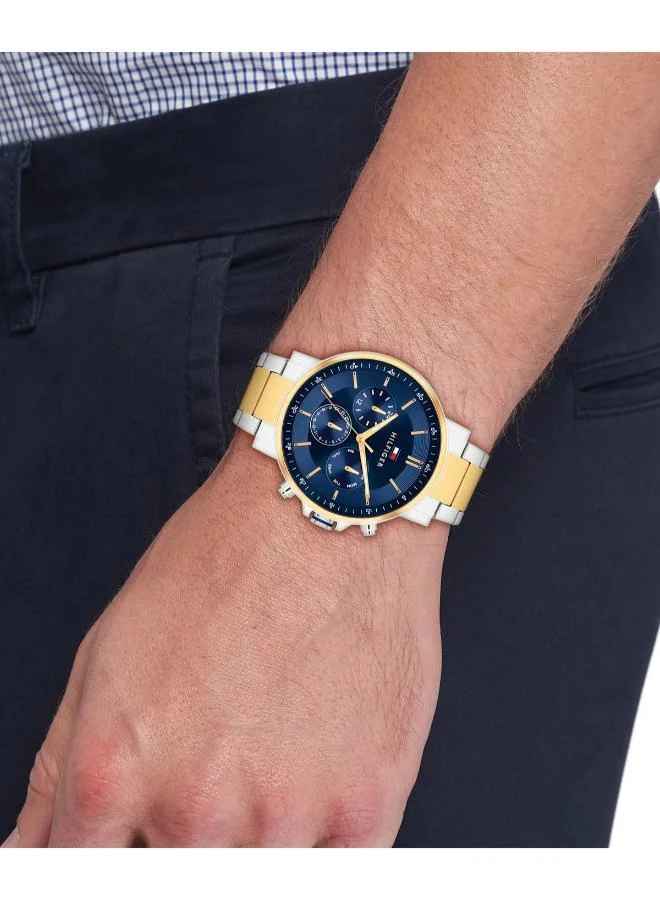 Tommy Hilfiger  Tommy Hilfiger Analogue Multifunction Quartz Watch for Men with Gold Colored Stainless Steel Bracelet - 1710710 for Men | Best Price UAE