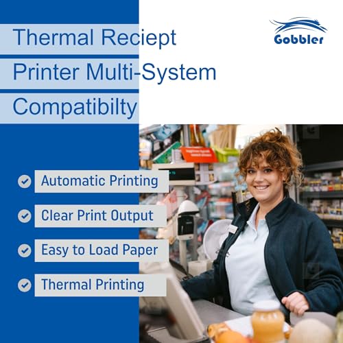 GOBBLER 58mm (2 inches) Direct Thermal Printer for Bill Printing, USB Wired with Bluetooth Connectivity - Monochrome Desktop - Image 5