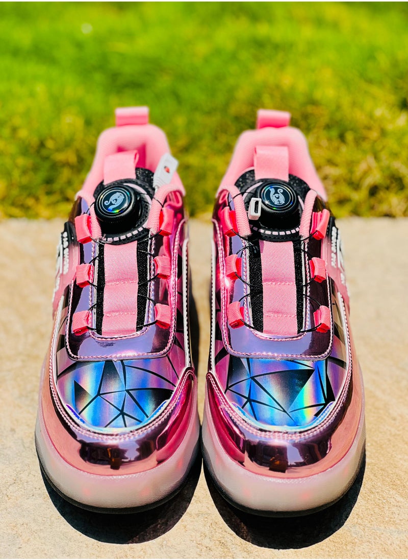LITTLE ROCKZ - حذاء رياضي بإضاءة فلاش LED بعجلة مزدوجة، حذاء رياضي لامع أنيق مع نعل لايتنينج - Image 1