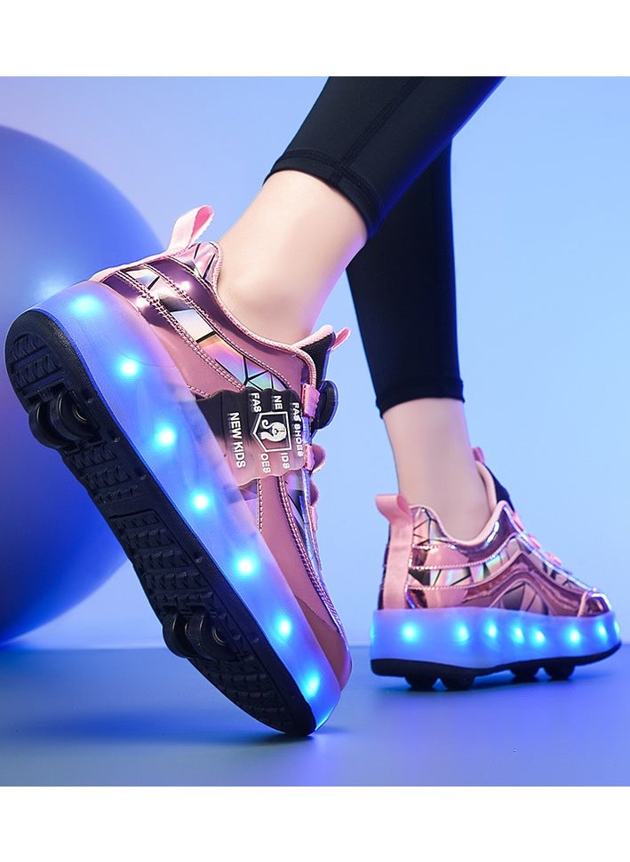 LITTLE ROCKZ - حذاء رياضي بإضاءة فلاش LED بعجلة مزدوجة، حذاء رياضي لامع أنيق مع نعل لايتنينج - Image 1