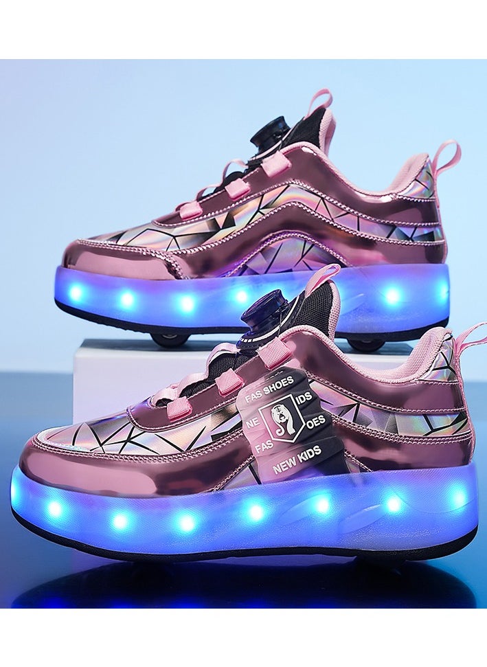 LITTLE ROCKZ - حذاء رياضي بإضاءة فلاش LED بعجلة مزدوجة، حذاء رياضي لامع أنيق مع نعل لايتنينج - Image 1